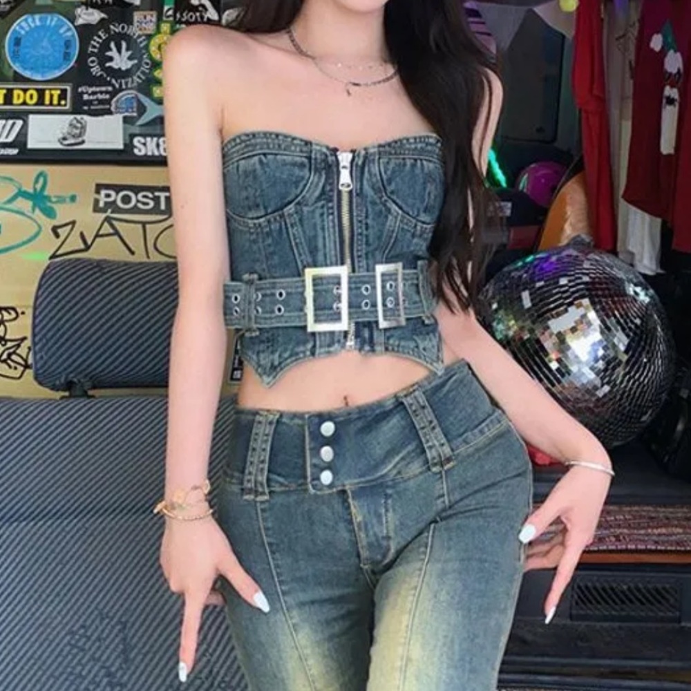 Iamgia denim corset top - Picture 4 of 4